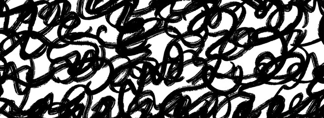Black brush stroke scribble texture. Hand drawn distressed grunge background for design template, banner, poster. Ink or paint doodled stroke wallpaper. Vector textured overlay pen scrawled backdrop