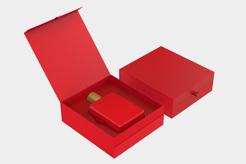 Custom Luxury Perfume Gift Box, Design Packaging Box For Perfume. 3d illustration