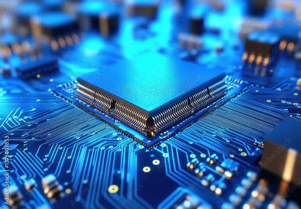 Poster advanced microprocessor chip on circuit board