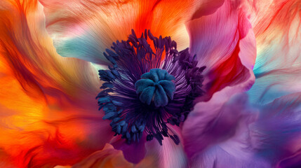 Vibrant flower with colorful petals and intricate details