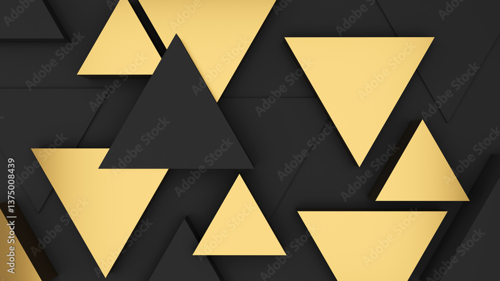 Poster abstract geometric background elegant black and gold triangle use in graphics or background images t