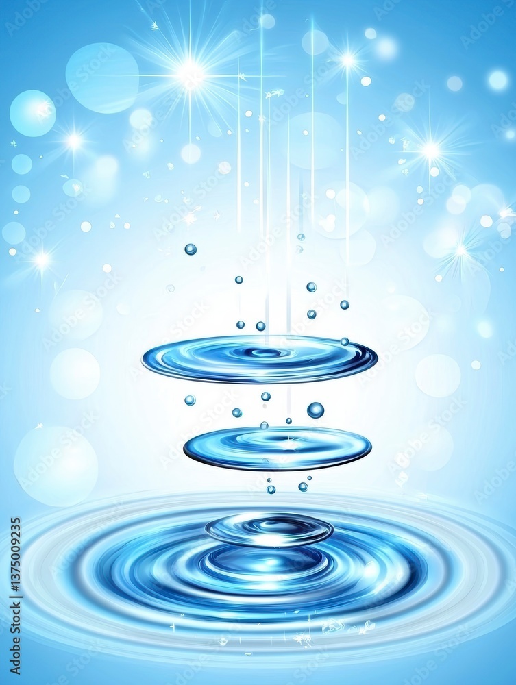 Aufkleber water ripples create tranquil patterns serene environment abstract art calming viewpoint nature conc