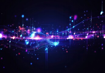 Obraz premium Abstract Digital Music Waves