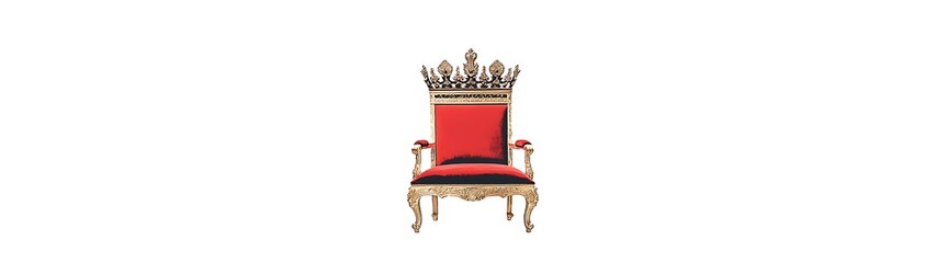 Red throne with crown with isolated.