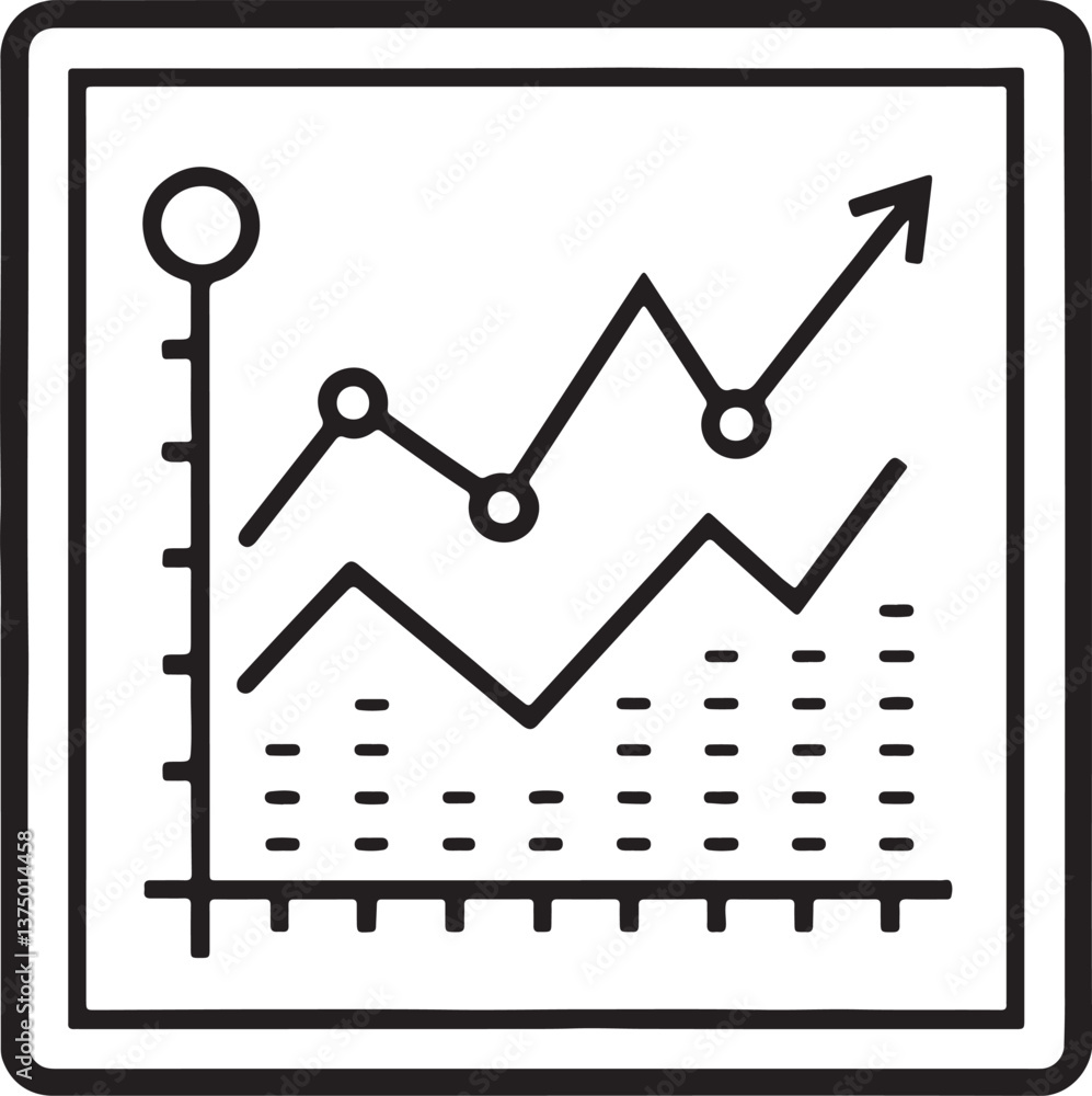 Poster prediction statistic vector icon in flat filled and outline stroke line art.