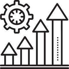 Optimization and customization vector icon in flat filled and outline stroke line art.