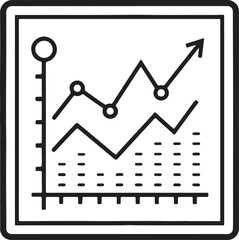 Prediction statistic vector icon in flat filled and outline stroke line art.