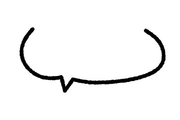 手描きの吹き出し04　半丸01　ベクター