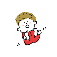 遊んで転がる赤ちゃん