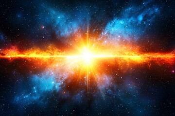Cosmic Explosion, Celestial Event, Bright Star, Nebula