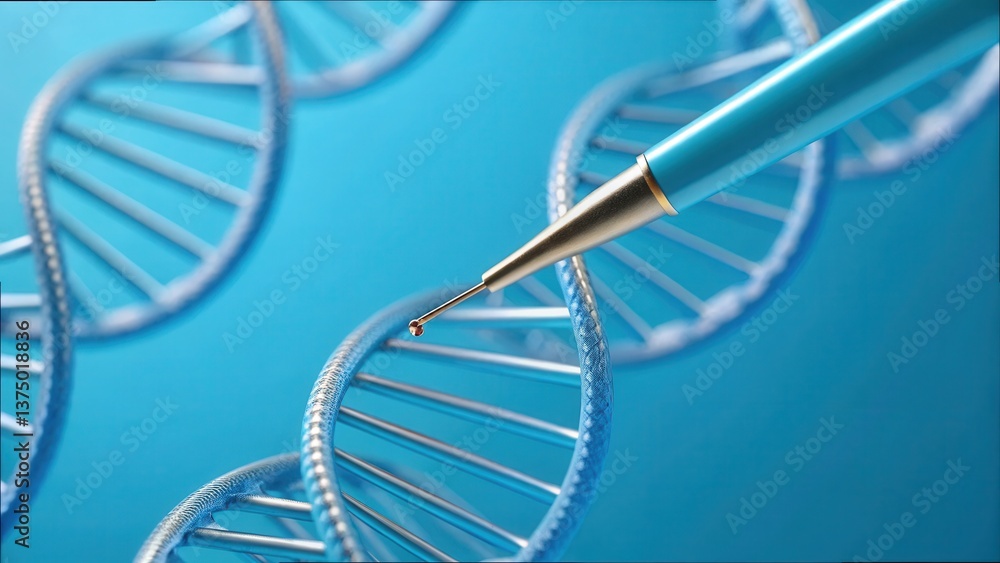Aufkleber Precision Nanotechnology for DNA Editing in Close-Up Helix Form