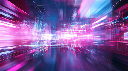 Dynamic digital explosion virtual reality landscape abstract art futuristic technology high-speed visuals