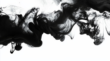 Fototapeta premium Abstract ink splatter creates dramatic effect on white