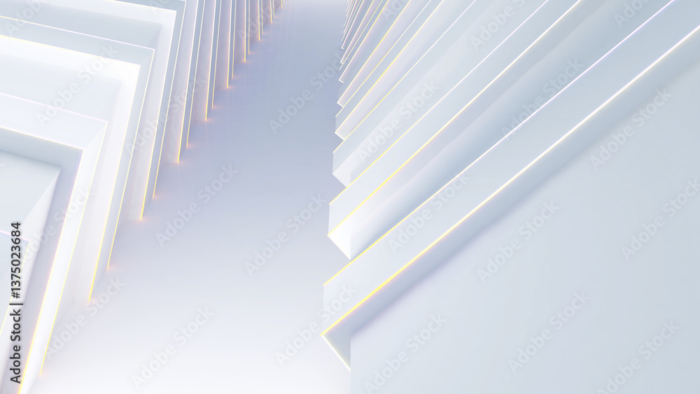 Poster white square structure abstract background, geometric background, 3d rendering