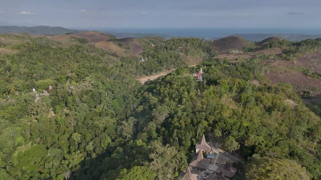 The traditional villages of Sumba are usually constructed on elevated hills, a prime example is Prai Ijing Village, perched high on a hillside