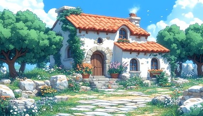 Obraz premium Sunny Mediterranean Cottage.