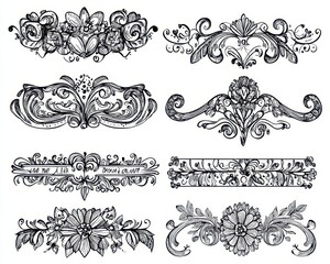 A beautifully curated set of intricate floral design elements featuring various blossoms, leaves, and vines in vibrant colors, perfect for enhancing invitations, stationery, or digital art.