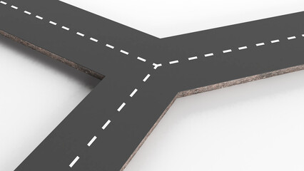 Walkway path. 3 choices in decision making. Business decision making choice and approach. ,3d rendering