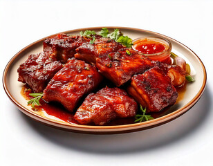 BBQ dish on a white background