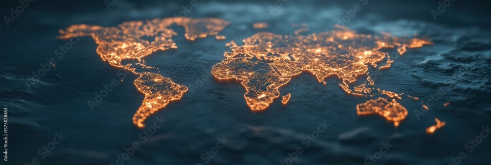 Aufkleber Illuminating Global Connectivity Geospatial Network Visualization of Digital Infrastructure, Economic Pathways, and Strategic Market Interactions in 8K Ultra-Resolution