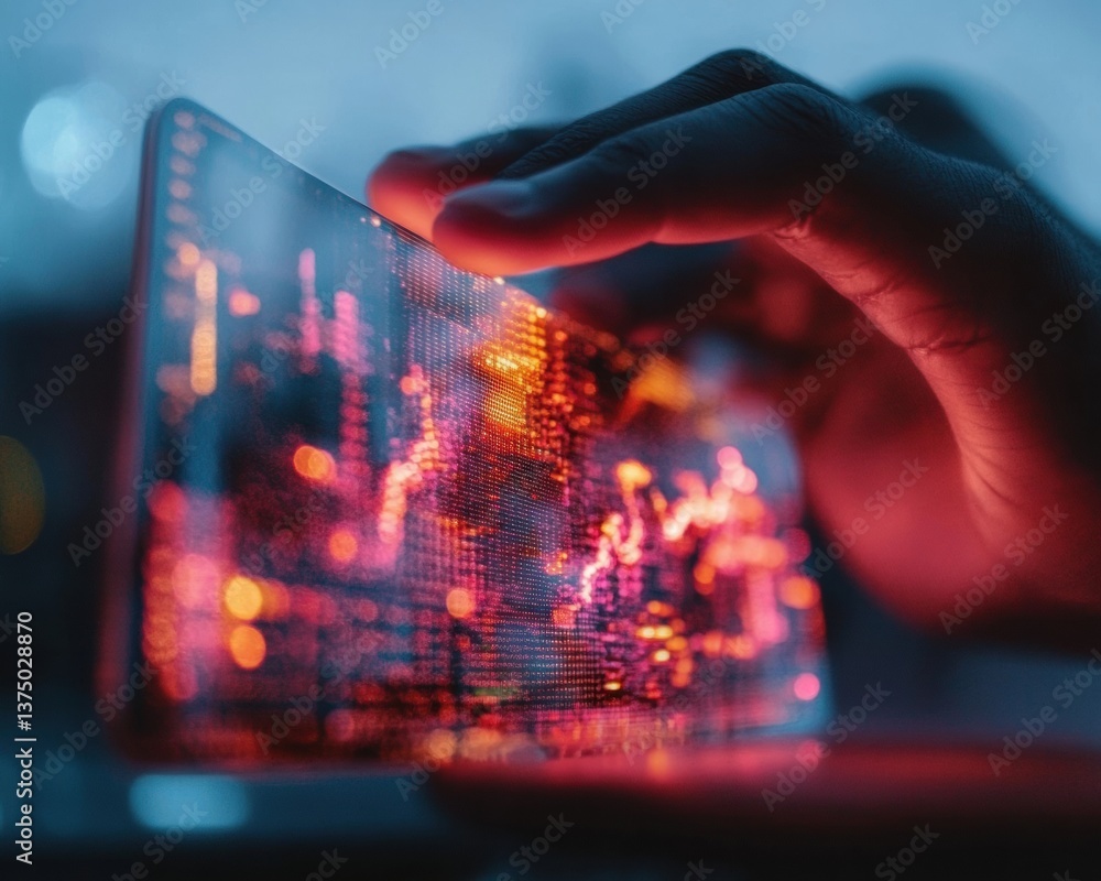 Aufkleber Immersive AI Data Visualization Futuristic Holographic Interface Revealing Dynamic Tech Insights for Next-Gen Digital Transformation and Innovation Strategies