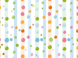 Colorful Bubbles on Striped Background