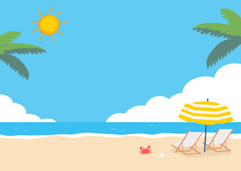 夏のビーチの背景