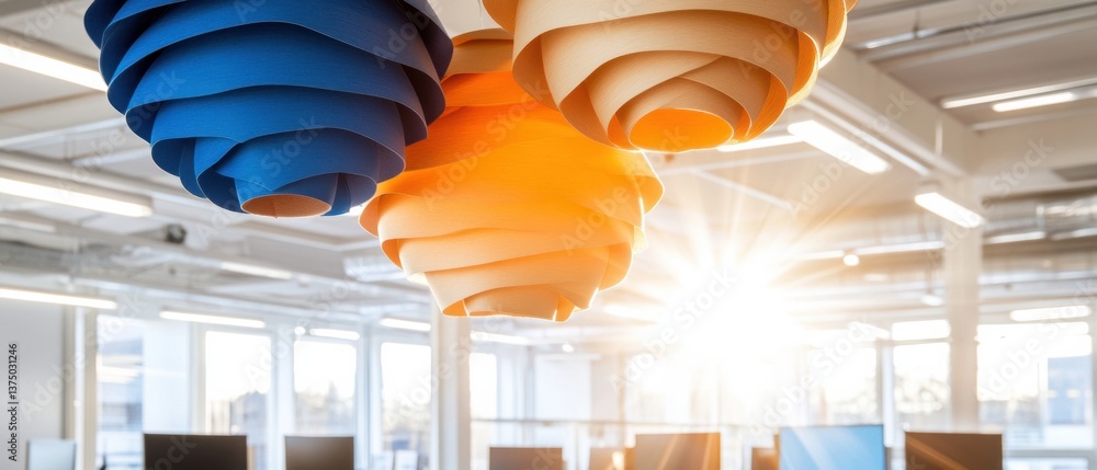 Aufkleber sculptural illumination modular design meets workplace innovation - next-gen office lighting with co