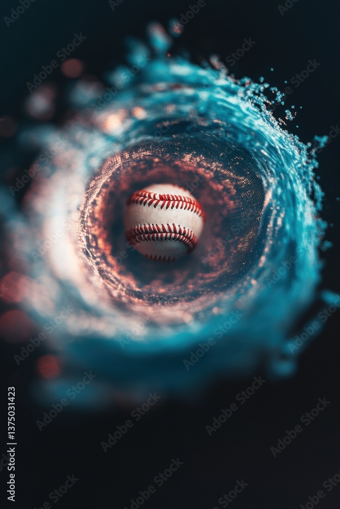 Aufkleber immersive sports data visualization dynamic baseball performance analytics with cyberpunk-inspired f