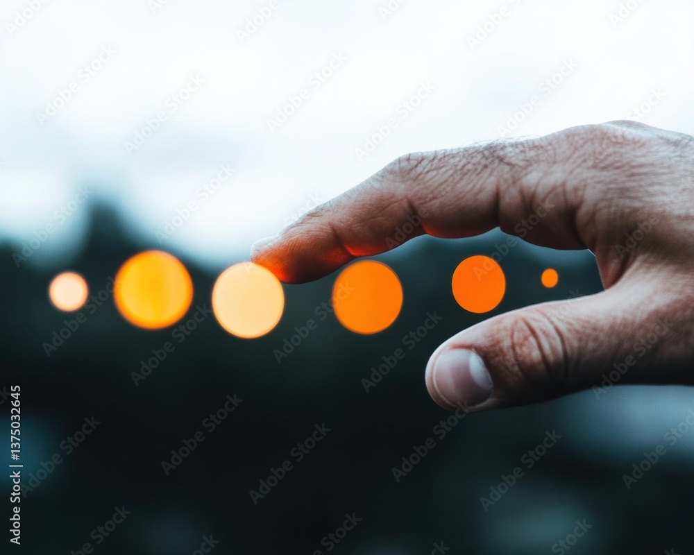Poster Intuitive Tech Innovation Minimalist Hand Navigating Glowing Interactive Data Spheres - Next-Gen User Experience Design for Digital Transformation