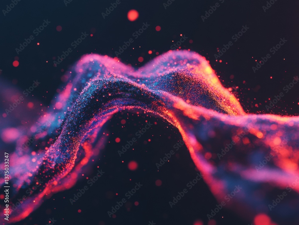 Poster Quantum Flow Immersive Neural Network Visualization Exploring AI Dynamics with Vibrant Particle Aesthetics in Cutting-Edge Digital Transformation
