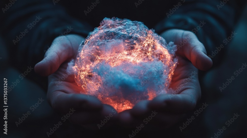 Aufkleber Quantum Fusion Next-Gen AI Visualization of Global Digital Transformation - Immersive Tech Innovation Depicting Interconnected Neural Networks and Cognitive Computing Landscapes