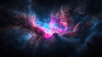 Fototapeta premium vibrant deep space photograph of colorful nebula showcasing stunning cosmic colors and textures