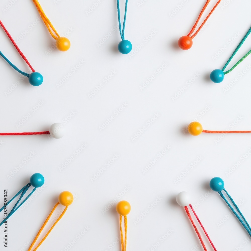 Poster Minimalist Network Dynamics Vibrant Color-Coded Connection Visualization for Digital Collaboration and Design Innovation in Modern Workspace Branding