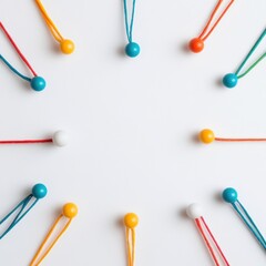 Minimalist Network Dynamics Vibrant Color-Coded Connection Visualization for Digital Collaboration and Design Innovation in Modern Workspace Branding