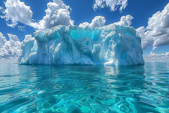 Majestic icebergs floating in the serene ice lagoon of iceland s stunning landscape