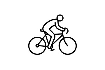 A cyclist icon, isolated on a transparent background