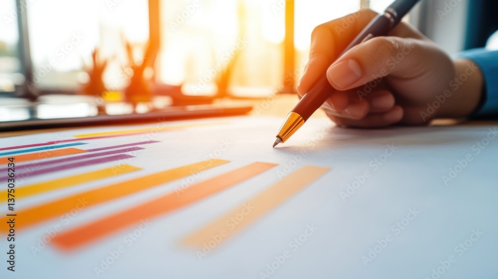 Aufkleber Digital Workflow Dynamics Minimalist Business Performance Analysis with Vibrant Data Visualization - Next-Gen Professional Productivity Insights for Hybrid Workspaces