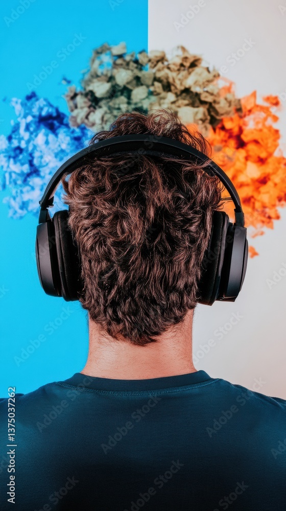 Poster immersive audio soundscape dynamic color-burst headphone experience for digital creators - gen z pro