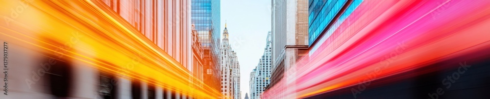 Poster Hyperconnected Urban Futures Immersive Blockchain Cityscape with Dynamic Data Flows - Next-Gen Smart City Technological Innovation and Digital Transformation Visualization