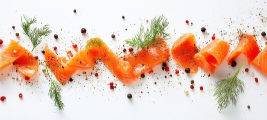 High definition fresh salmon meat close-up