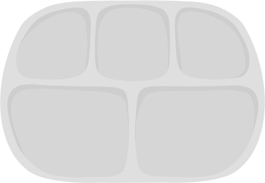 A simple tray illustration with five compartments, designed to represent a lunch or meal tray. Ideal for school meal charts, nutrition education, food planning visuals, or healthy eating guides &mdash; espe
