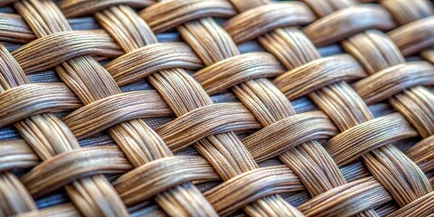 Obraz premium Intricate Woven Pattern A Detailed Close-Up of Intertwined Natural Fibers Showing a Complex Textural Design