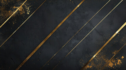 Fototapeta premium Elegant Black and Gold Abstract Background with Diagonal Lines