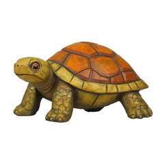 Obraz premium decorative turtle sculpture with orange shell and textured body