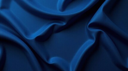 Obraz premium Deep Blue Drapery Luxurious Fabric Texture with Smooth, Elegant Waves and Folds for Design Inspiration