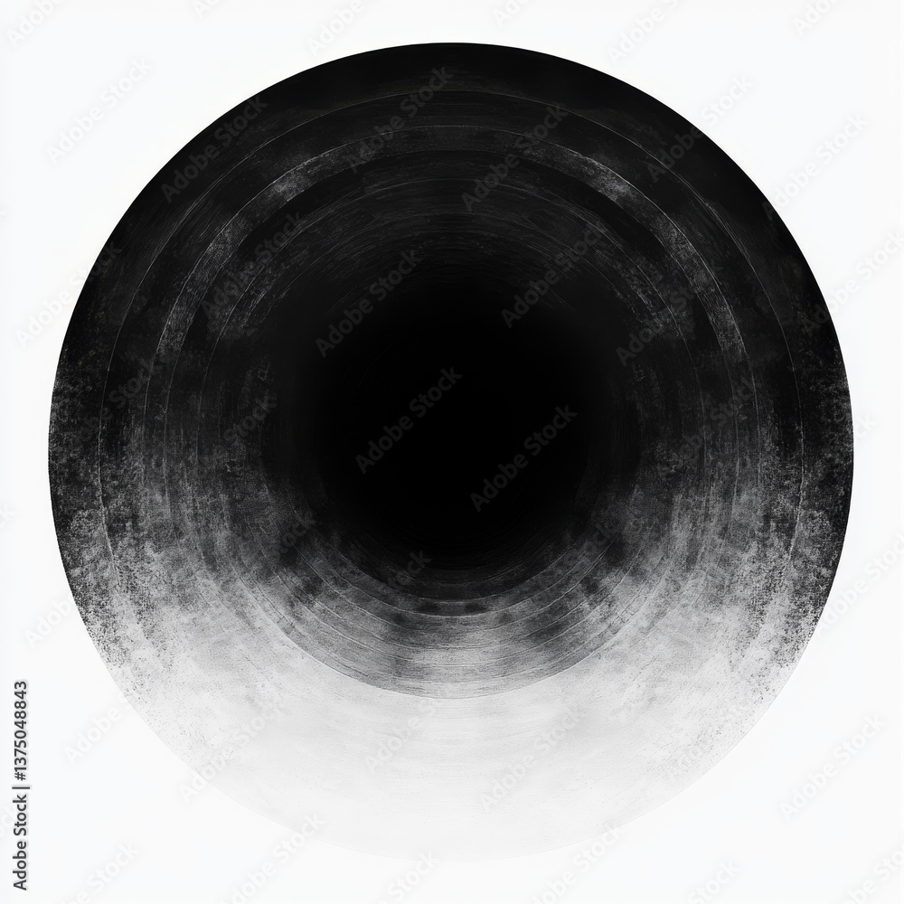 Poster Abstract Circular Gradient: A Descent into Darkness with Subtle Textures and Stark Contrast