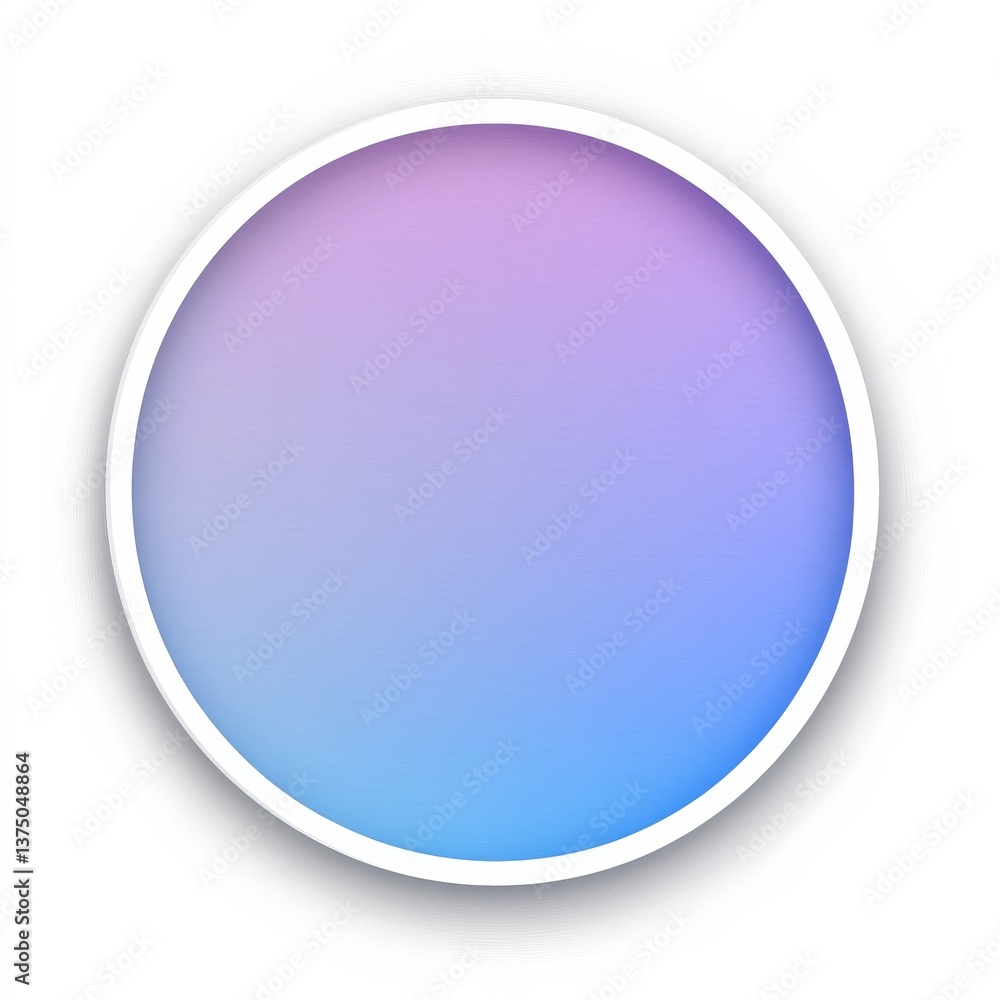 Poster Abstract Circular Graphic Element with Gradient Fill and White Border, Isolated on a White Background