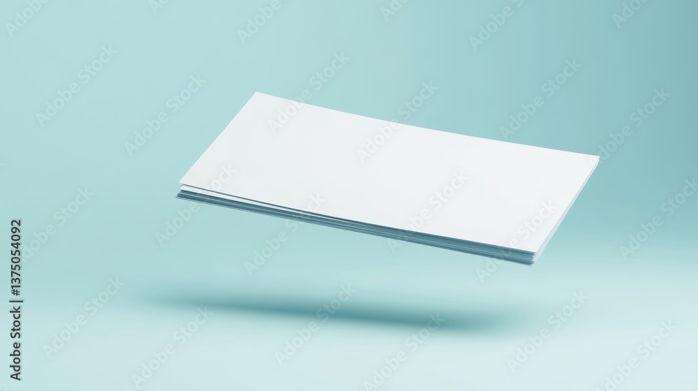 Poster modern 3d visualization of paycheck floating off center in space