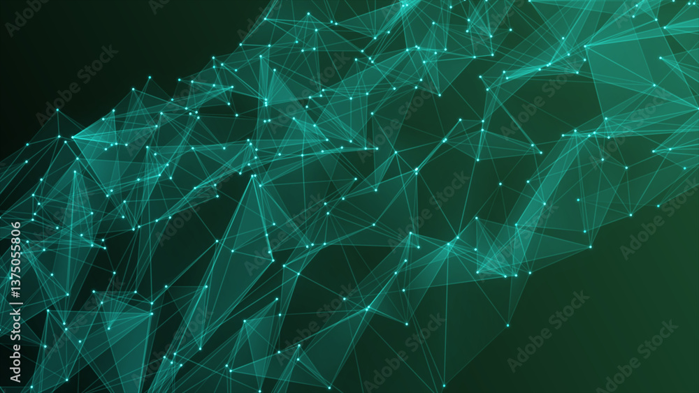 Poster abstract blue plexus motion background. plexus background with moving lines and dots, abstract futur